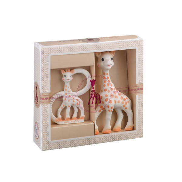 Coffret naissance prêt à offrir Sophie la girafe et Colo'rings
